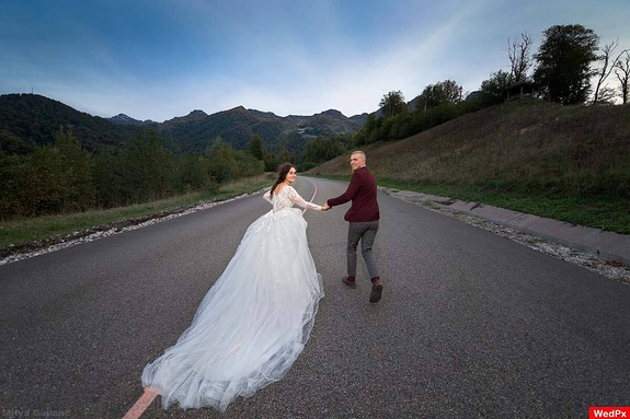 Wedding Photo of the Day Together, even the mountains for nothing!